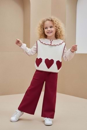 İspanyol Paça Gömlekli Süeterli Kız Takım M00798