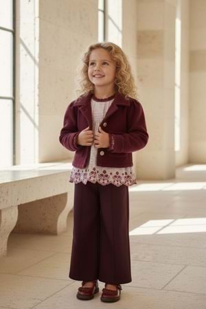 Kız Çocuk Kaşe Ceketli Takım M00799