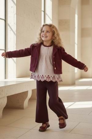 Kız Çocuk Kaşe Ceketli Takım M00799