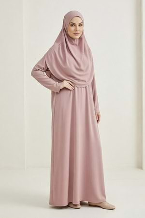 Pratik Başörtülü Kadın Namaz Elbisesi M00802