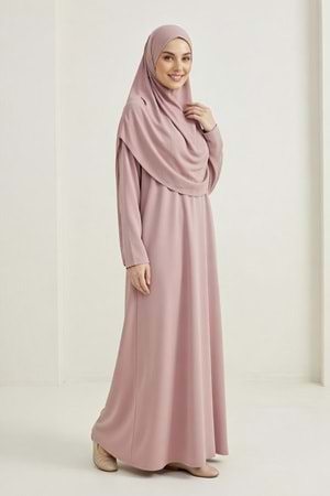 Pratik Başörtülü Kadın Namaz Elbisesi M00802