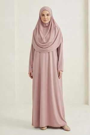 Pratik Başörtülü Kadın Namaz Elbisesi M00802