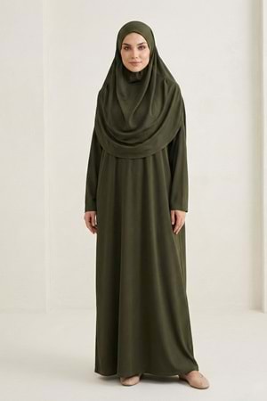Pratik Başörtülü Kadın Namaz Elbisesi M00802