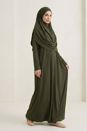 Pratik Başörtülü Kadın Namaz Elbisesi M00802