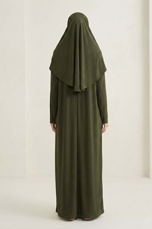 Pratik Başörtülü Kadın Namaz Elbisesi M00802