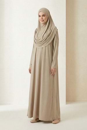 Pratik Başörtülü Kadın Namaz Elbisesi M00802