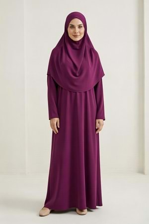 Pratik Başörtülü Kadın Namaz Elbisesi M00802