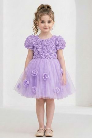 Rosali Lase Detay Kız Tütü Abiye Elbise M00803