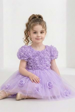 Rosali Lase Detay Kız Tütü Abiye Elbise M00803