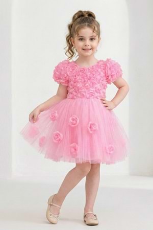 Rosali Lase Detay Kız Tütü Abiye Elbise M00803