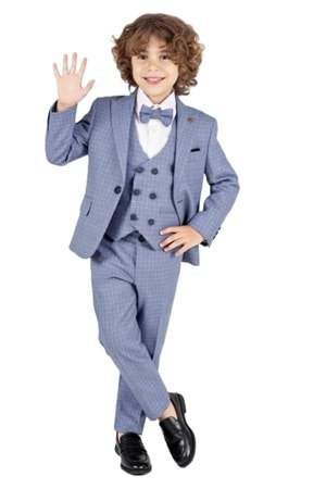 Kiryos Erkek Çocuk Kareli Takım Elbise M00806