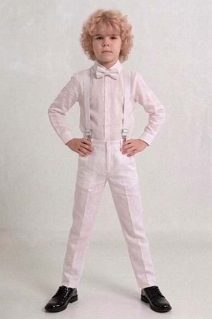 Beyaz Pantolon Gömlekli Erkek Çocuk Takım M00809