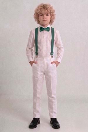 Beyaz Pantolon Gömlekli Erkek Çocuk Takım M00809