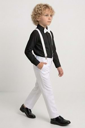 Beyaz Pantolon Gömlekli Erkek Çocuk Takım M00809