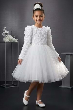 Luvia Uzun Kol Kız Tütü Abiye Elbise M00810