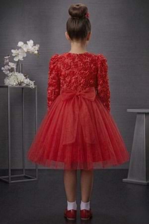 Luvia Uzun Kol Kız Tütü Abiye Elbise M00810