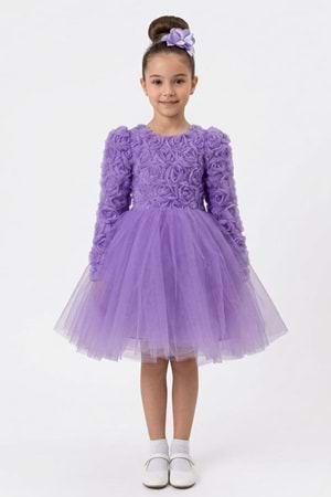 Luvia Uzun Kol Kız Tütü Abiye Elbise M00810