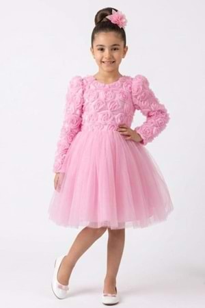 Luvia Uzun Kol Kız Tütü Abiye Elbise M00810