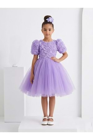 Luvia Kısa Kol Kız Tütü Abiye Elbise M00811