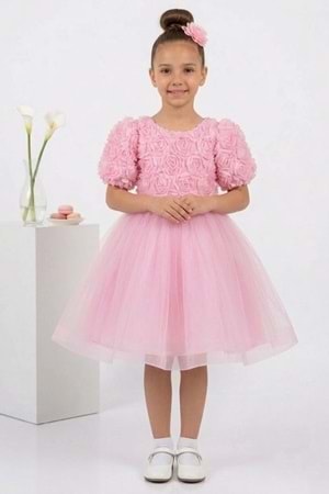 Luvia Kısa Kol Kız Tütü Abiye Elbise M00811