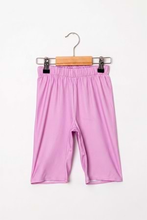 Kız Çocuk Desenli Mayo Takımı - Bone ve Şort Dahil Üçlü Deniz ve Havuz Mayosu M00814