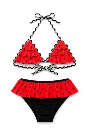 Kız Çocuk Desenli Mayo Deniz ve Havuz Bikini Takımı M00815
