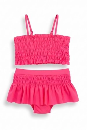 Kız Çocuk Desenli Mayo Deniz ve Havuz Bikini Takımı M00815