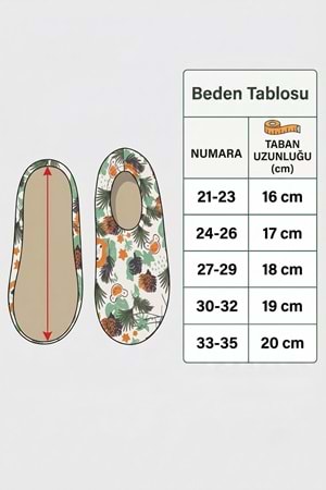 Çocuk Kaydırmaz Taban Desenli Deniz Ayakkabısı Havuz Patiği M00832