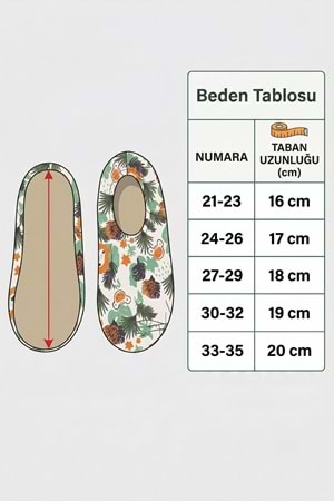 Çocuk Kaydırmaz Taban Desenli Deniz Ayakkabısı Havuz Patiği M00832