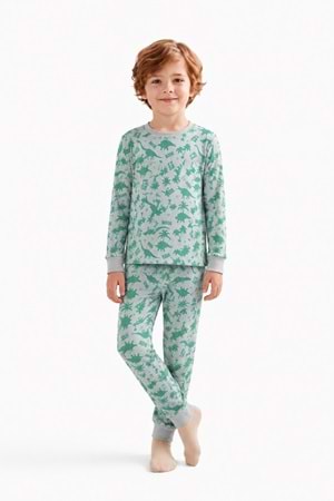 Erkek Çocuk Baskılı Penye Pijama Takımı M00844