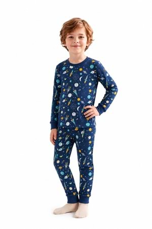 Erkek Çocuk Baskılı Penye Pijama Takımı M00844