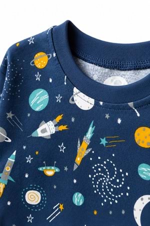 Erkek Çocuk Baskılı Penye Pijama Takımı M00844