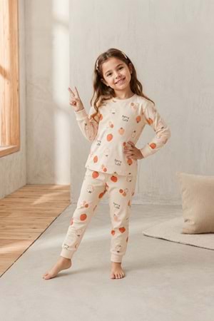 Kız Çocuk Baskılı Pamuku 2li Pijama Takım M00845