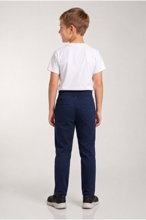 Beli Lastikli Düz Paça Canvas Çocuk Okul Eşofman Pantolonu M00857