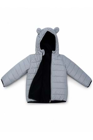 Erkek Çocuk Kapüşonlu İçi Polarlı Fermuarlı Şişme Mont M00858