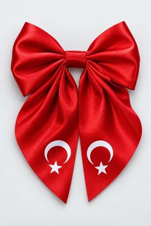 2li Set Türk Bayrak Desenli Fiyonk Toka Seti - 29 Ekim 23 Nisan Okul Tören M00882