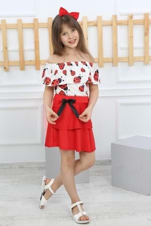 Mnk Lady Bug Desen Kız Çocuk Etekli Takım