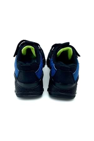 Çırtçırtlı Siyah Mavi Erkek Çocuk Spor Ayakkabı