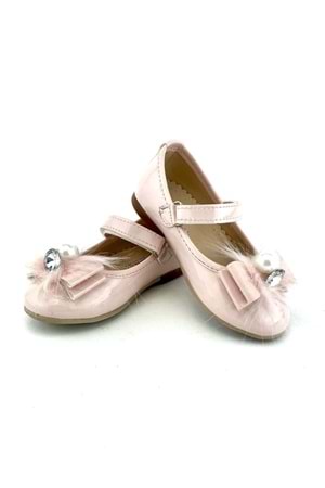 Rugan Tüylü Tokalı İncili Babet Ayakkabı