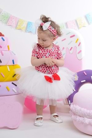 Mini Apple Tütülü Kız Bebek Parti Takım