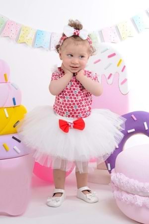 Mini Apple Tütülü Kız Bebek Parti Takım