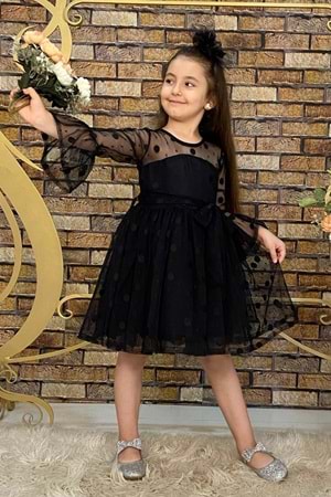 Diana Siyah 7 Yaş Dantel Elbise