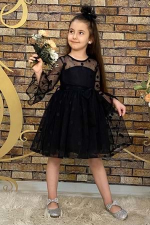 Diana Siyah 7 Yaş Dantel Elbise