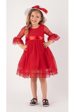 Double Şapka Fiyonk Puantiyeli Dönem Elbise