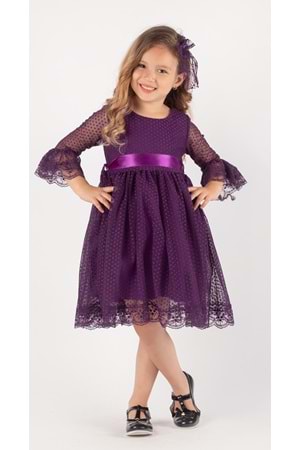 Double Şapka Fiyonk Puantiyeli Dönem Elbise