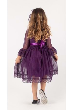 Double Şapka Fiyonk Puantiyeli Dönem Elbise