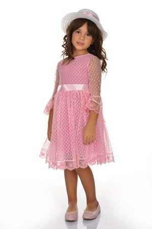 Double Şapka Fiyonk Puantiyeli Dönem Elbise