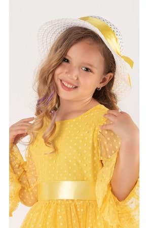 Double Şapka Fiyonk Puantiyeli Dönem Elbise