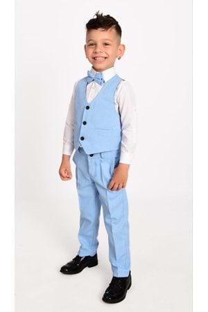 Yelekli Erkek Çocuk Takım Elbise