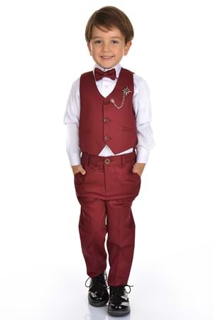 Yelekli Smokin Erkek Çocuk Takım MNK0273